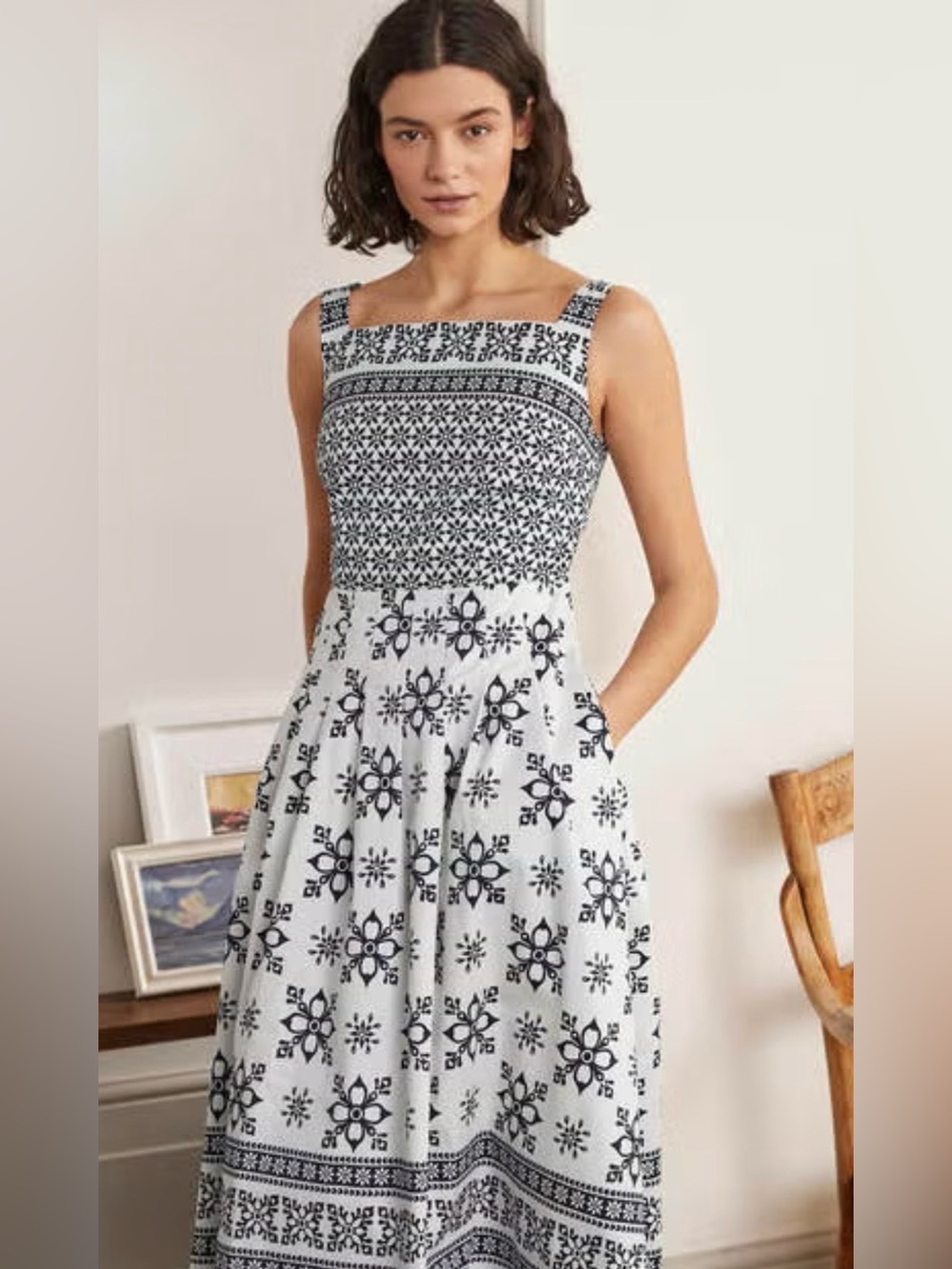 Boden Aubrey Cotton Midi Dress 10P